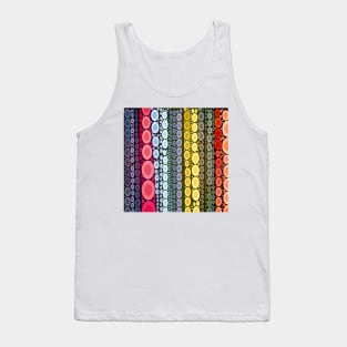 1980s preppy mid century modern rainbow circle pattern Tank Top